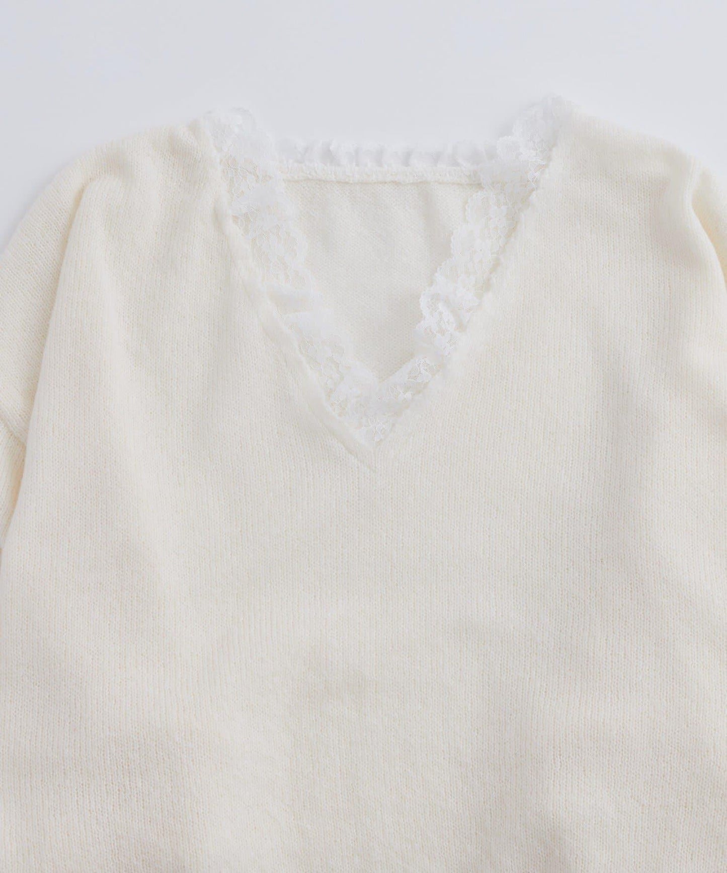 WHO'S WHO gallery 蕾絲V領 針織上衣