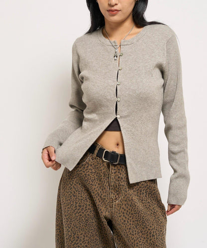 羅紋針織修身開衫