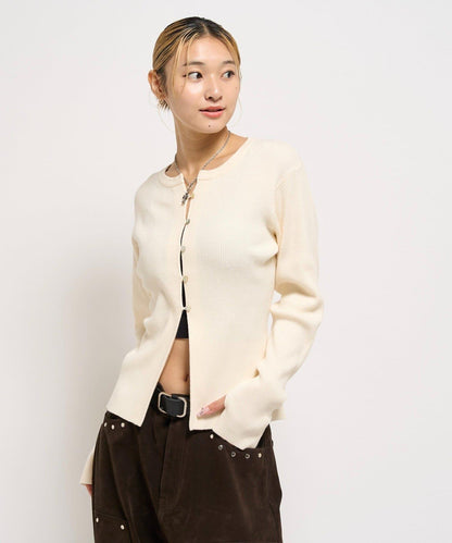 羅紋針織修身開衫