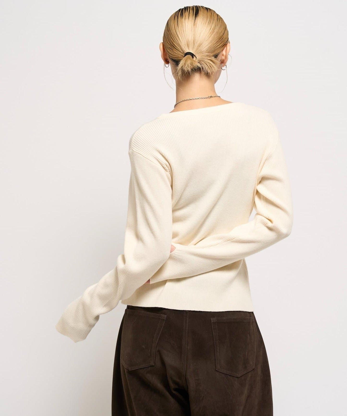 羅紋針織修身開衫