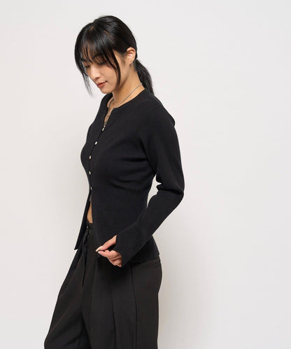 羅紋針織修身開衫