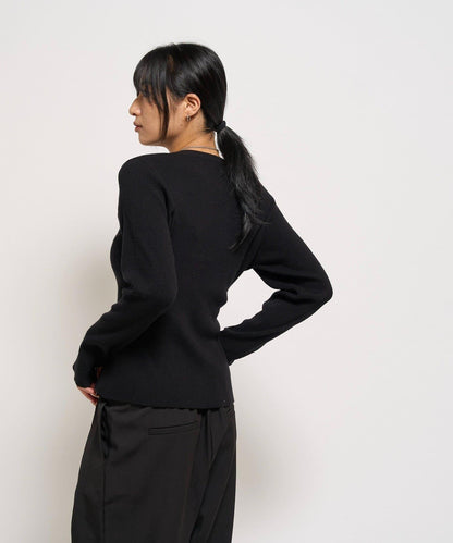 羅紋針織修身開衫