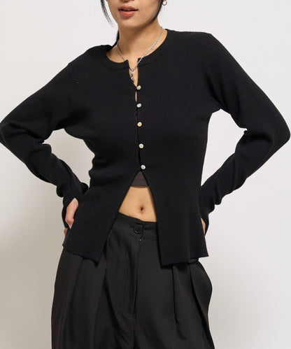 羅紋針織修身開衫