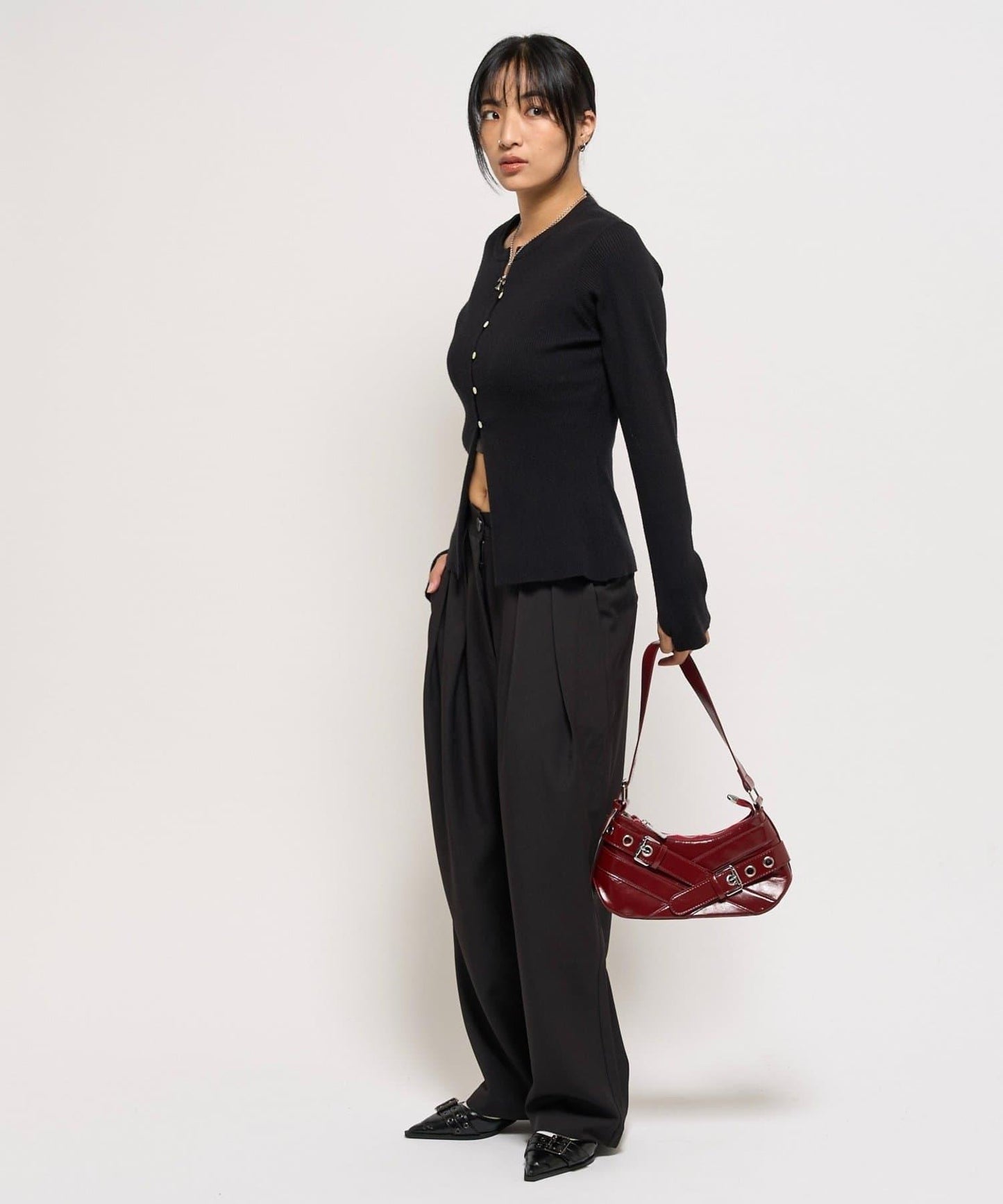 羅紋針織修身開衫