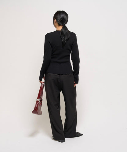 羅紋針織修身開衫