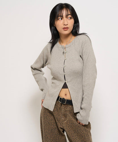 羅紋針織修身開衫