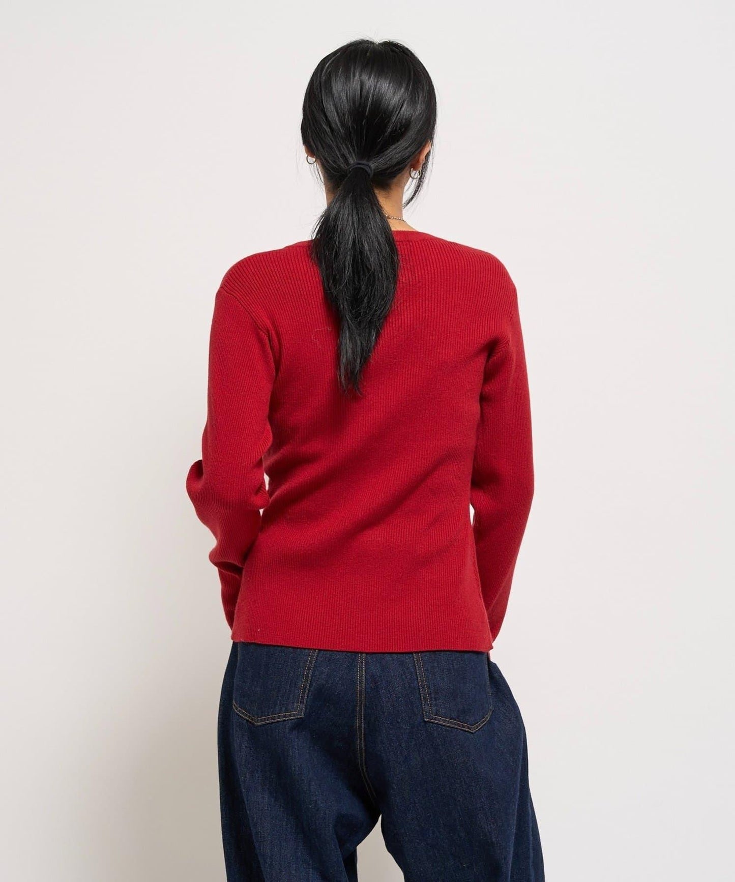 羅紋針織修身開衫