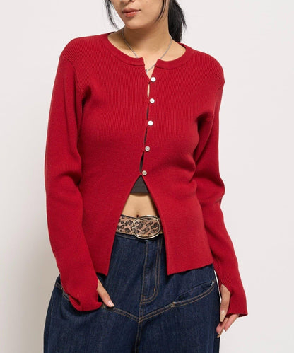 羅紋針織修身開衫