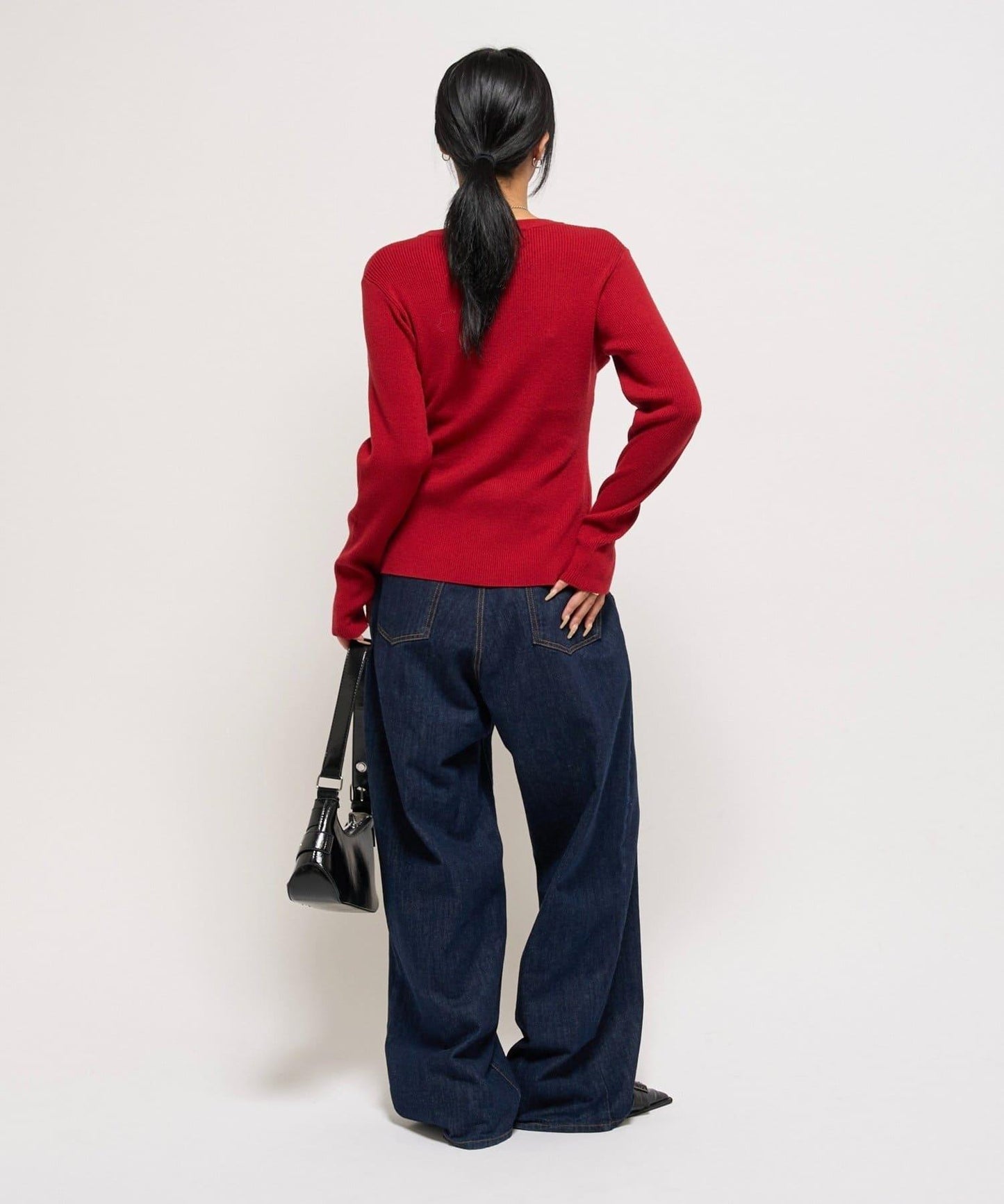 羅紋針織修身開衫