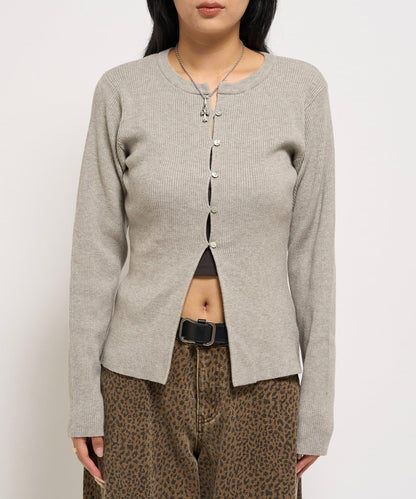 羅紋針織修身開衫