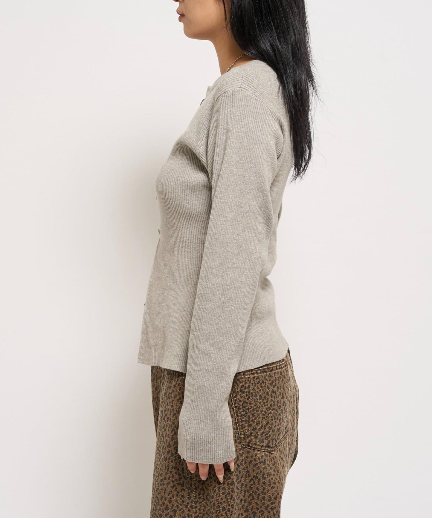 羅紋針織修身開衫