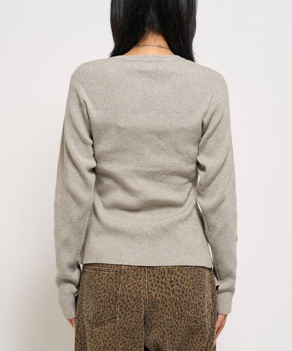 羅紋針織修身開衫