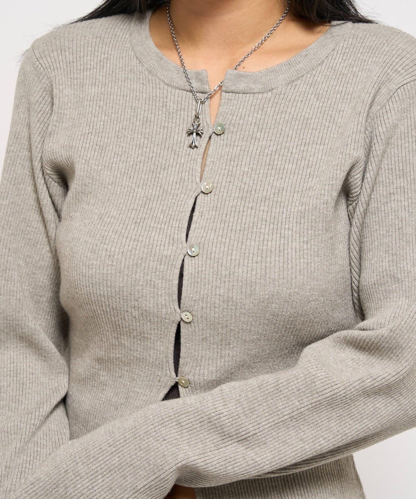 羅紋針織修身開衫