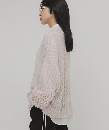透視亮片針織衫