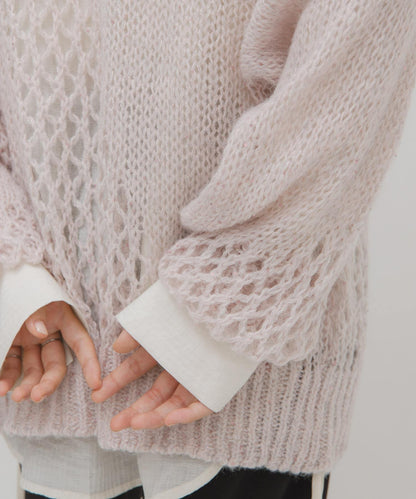 透視亮片針織衫