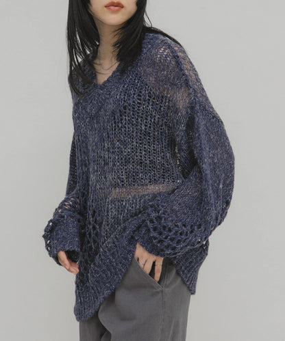 透視亮片針織衫