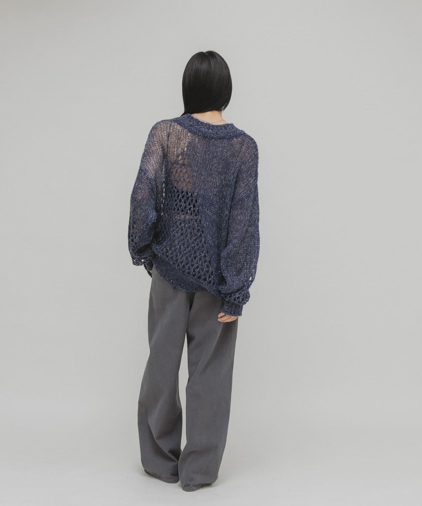 透視亮片針織衫