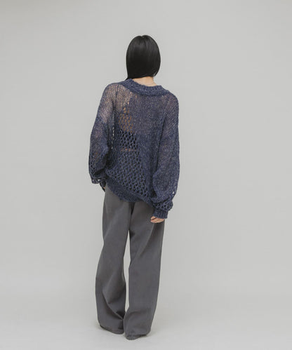 透視亮片針織衫