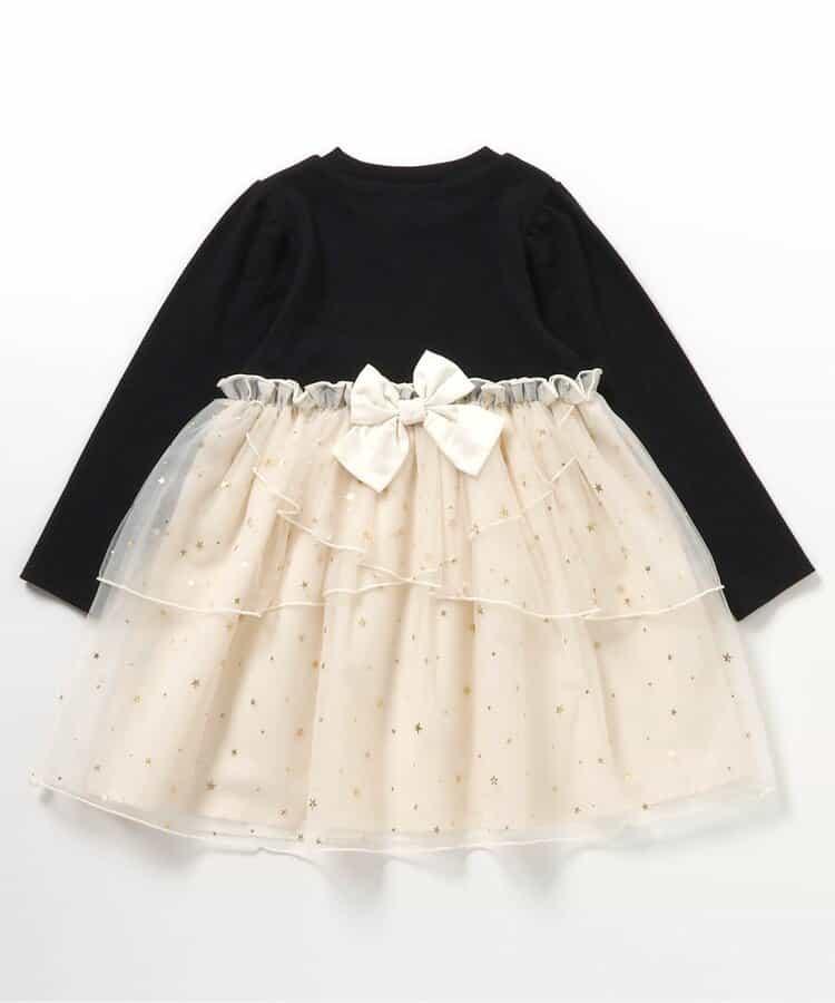 花瓣網紗蝴蝶結揹帶連衣裙