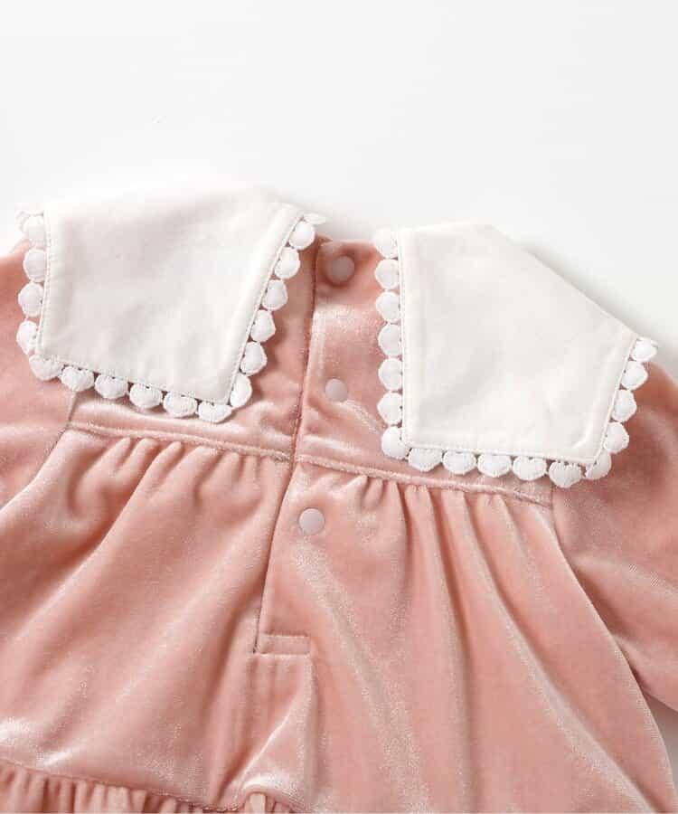 愛心領口刺繡層疊連體衣