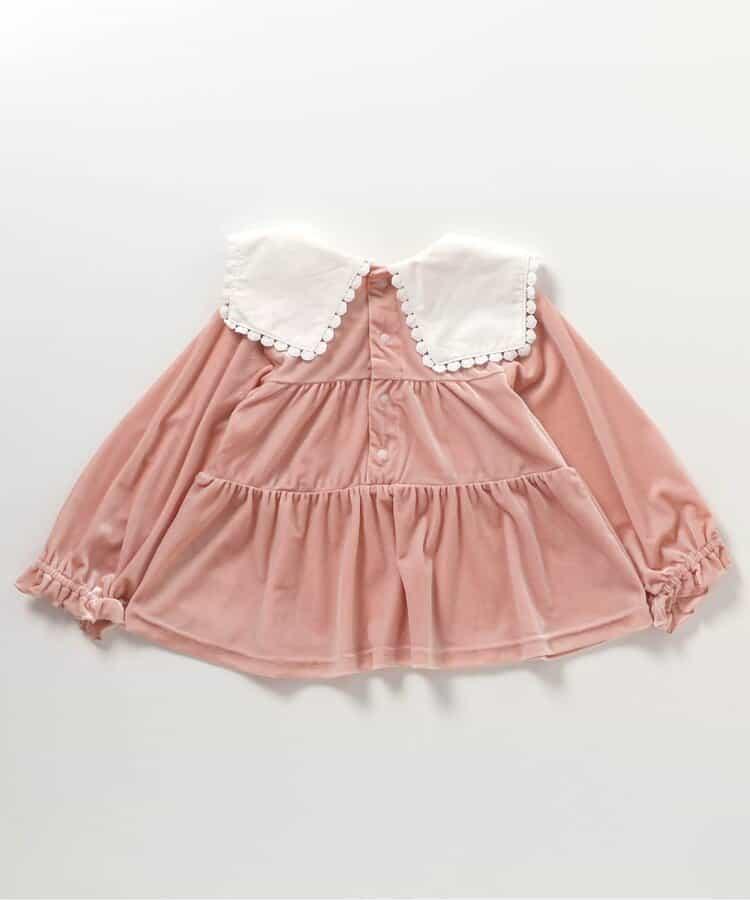 愛心領口刺繡層疊長款上衣