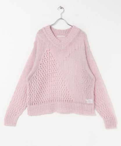 透視亮片針織衫