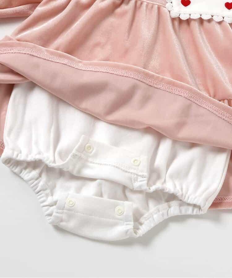 愛心領口刺繡層疊連體衣