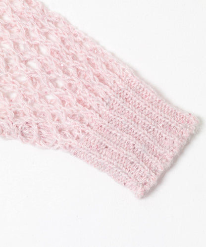 透視亮片針織衫