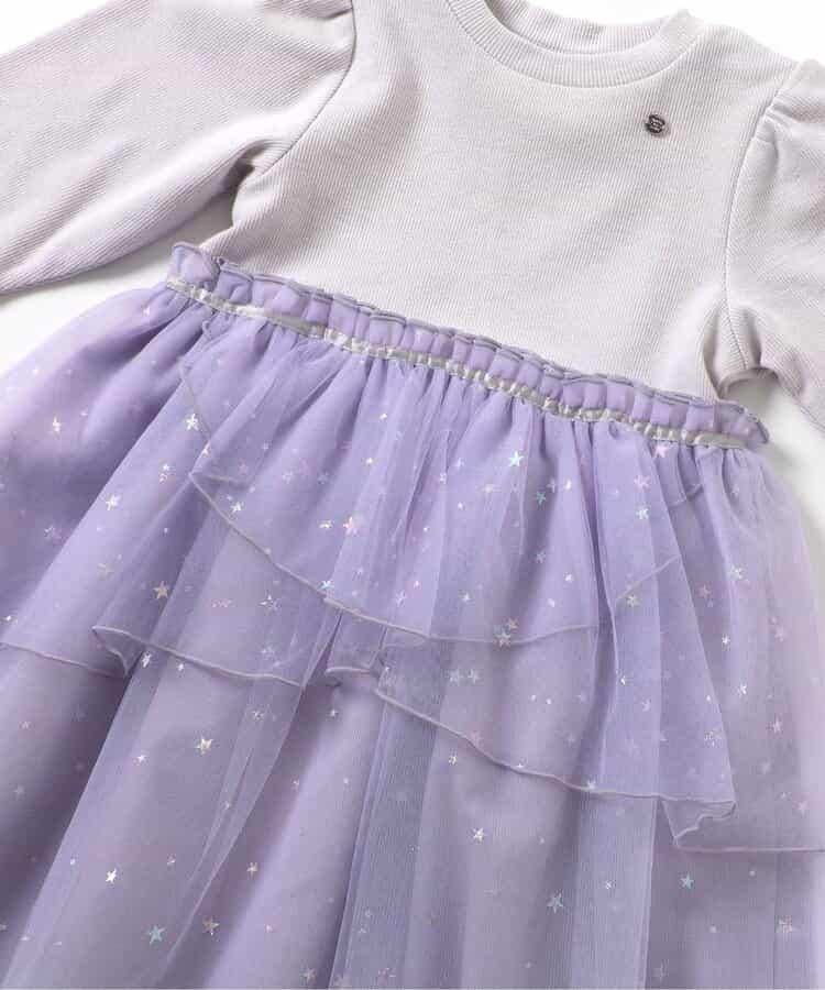 花瓣網紗蝴蝶結揹帶連衣裙