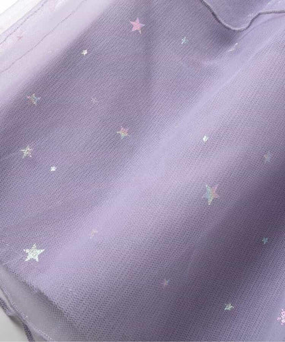 花瓣網紗蝴蝶結揹帶連衣裙