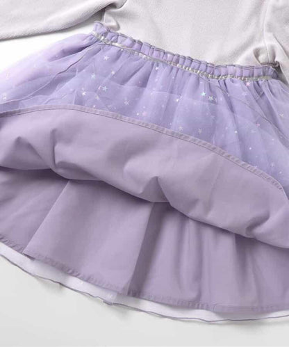 花瓣網紗蝴蝶結揹帶連衣裙