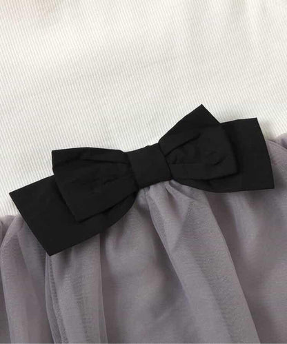 貓元素網紗拼接上衣