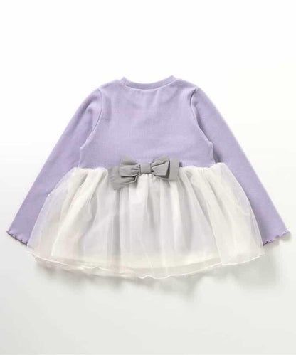 貓元素網紗拼接上衣