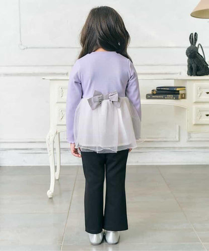 貓元素網紗拼接上衣