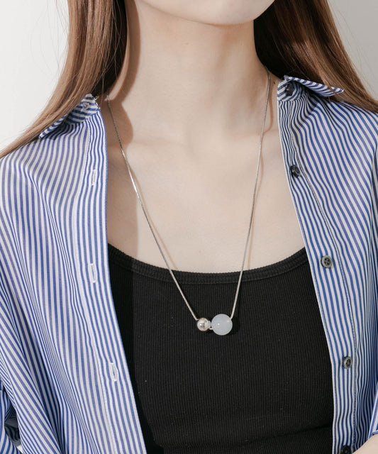 雙球吊墜項鍊