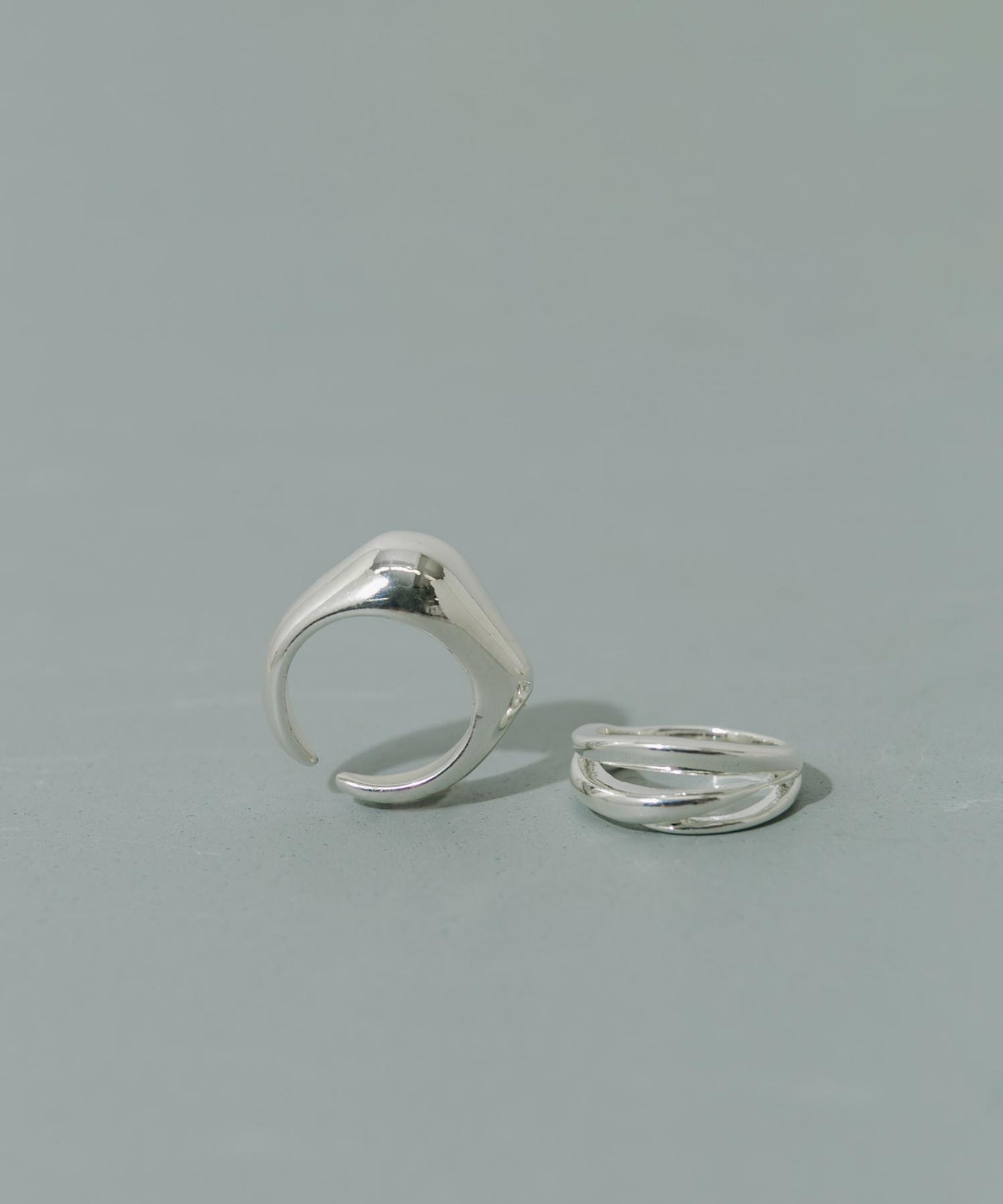 金屬質感豐盈雙件套戒指