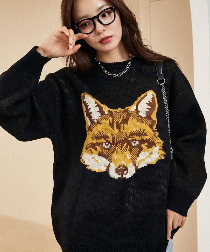 動物提花寬鬆針織衫