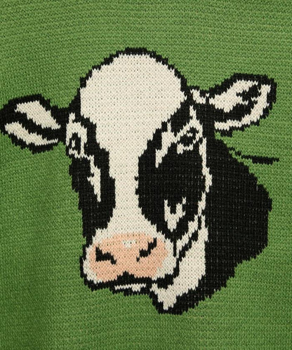 動物提花寬鬆針織衫