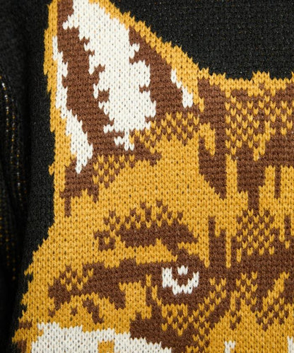 動物提花寬鬆針織衫