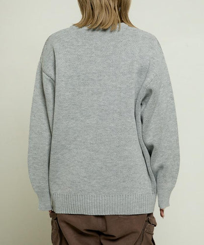 動物提花寬鬆針織衫