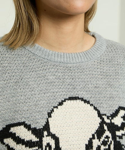 動物提花寬鬆針織衫