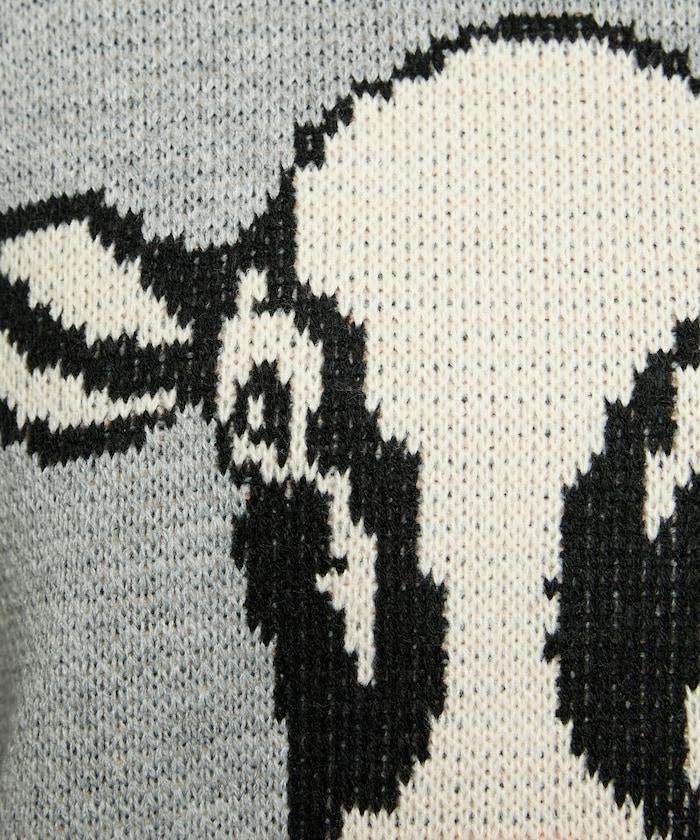 動物提花寬鬆針織衫