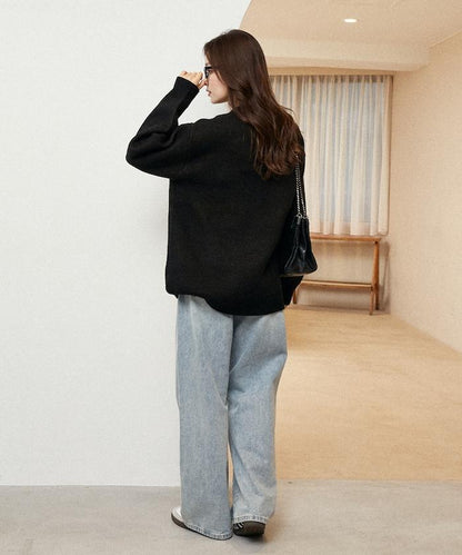 動物提花寬鬆針織衫