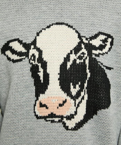 動物提花寬鬆針織衫