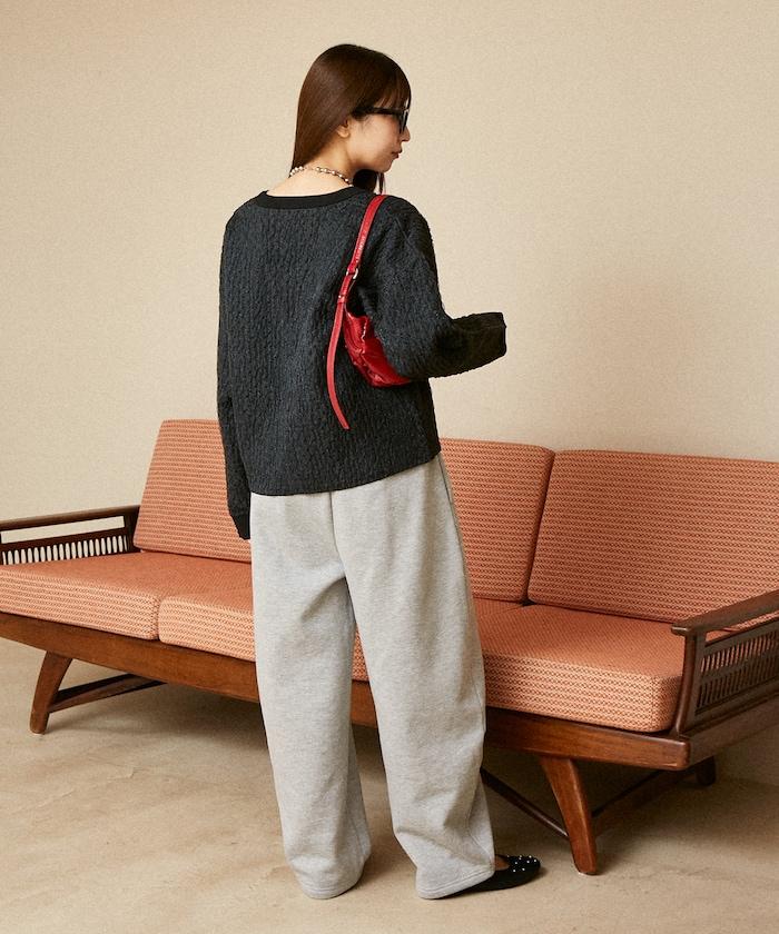 亮片透視提花針織開衫