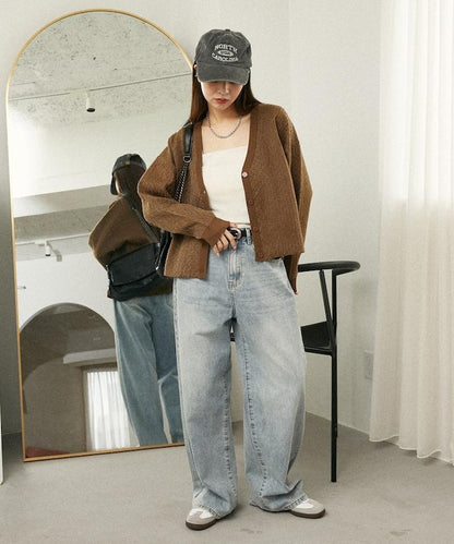 亮片透視提花針織開衫