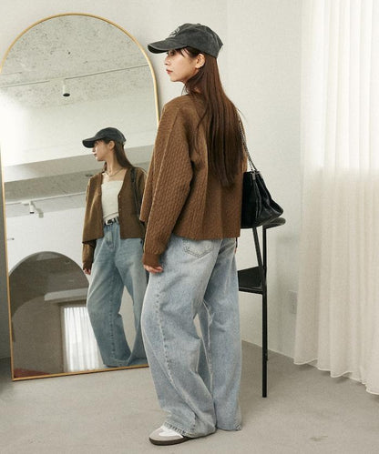 亮片透視提花針織開衫