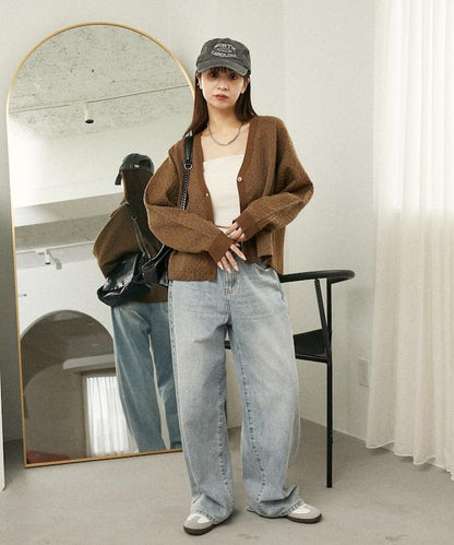 亮片透視提花針織開衫