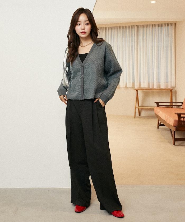 亮片透視提花針織開衫