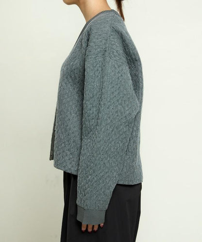 亮片透視提花針織開衫